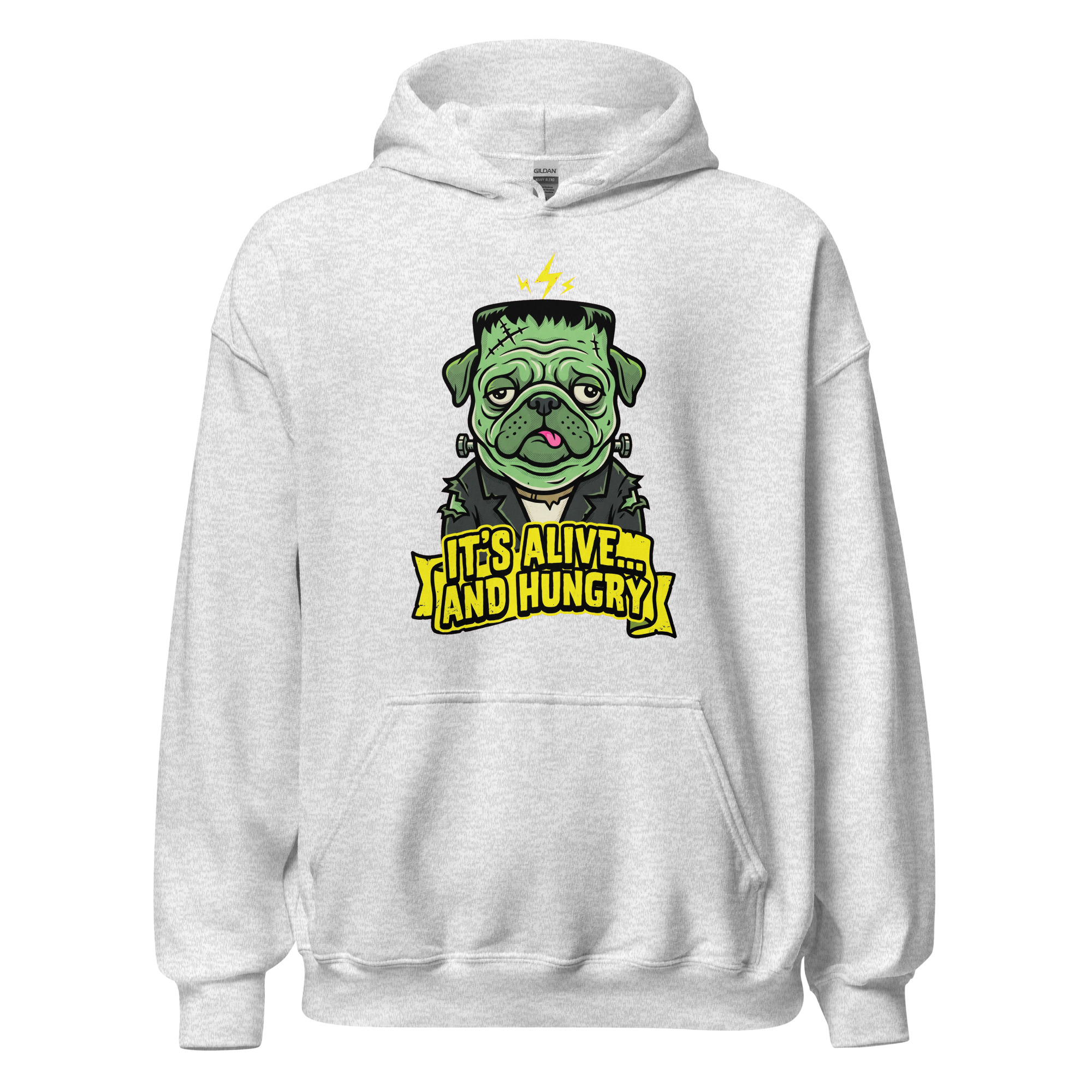 It's Alive... and Hungry Frankenpug Halloween Hoodie โ Men's / Unisex - Image 2