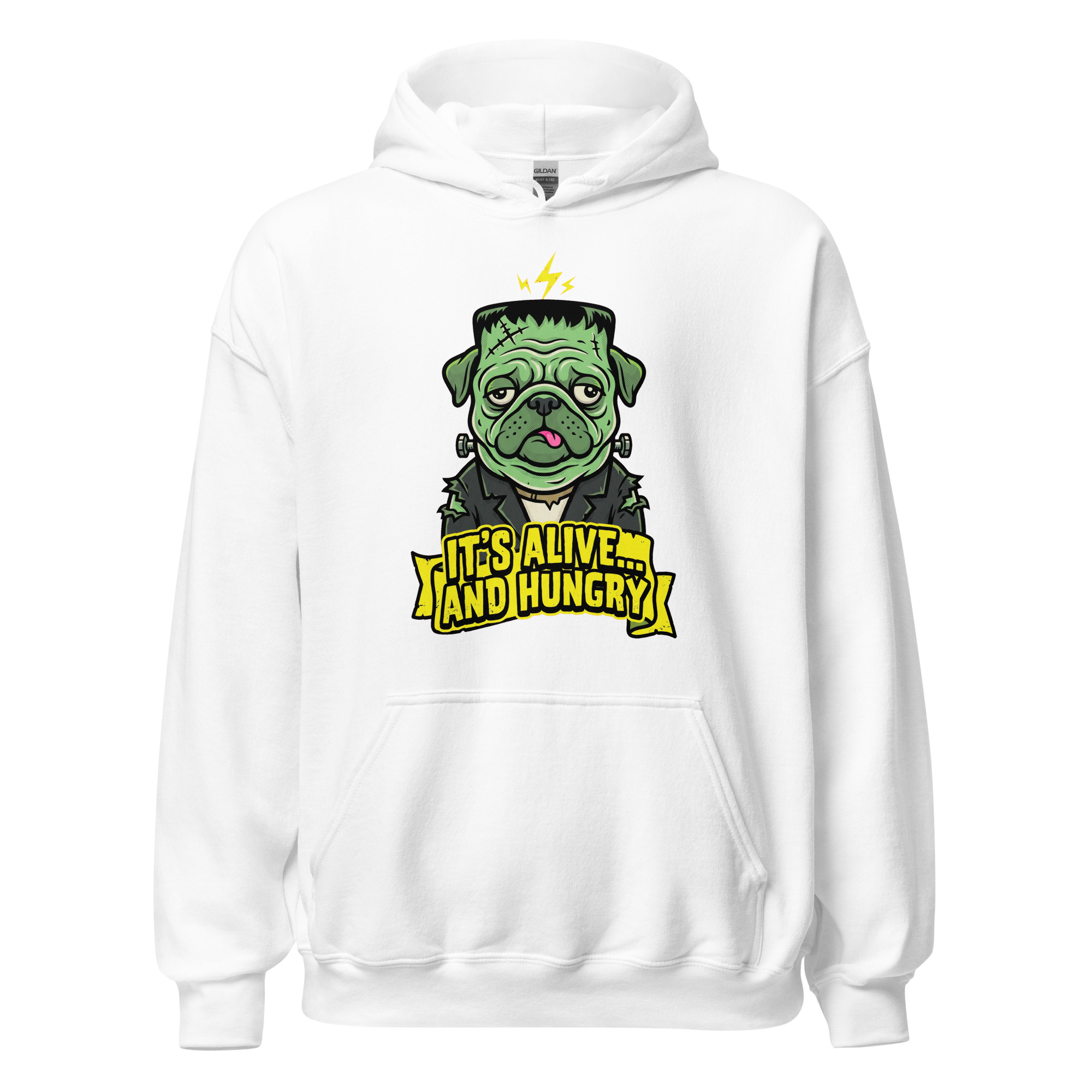 It's Alive... and Hungry Frankenpug Halloween Hoodie โ Men's / Unisex - Image 3