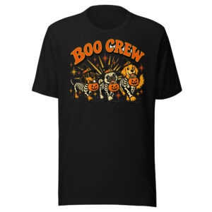 Boo Crew Skeleton Dogs Halloween T-Shirt β Men's / Unisex