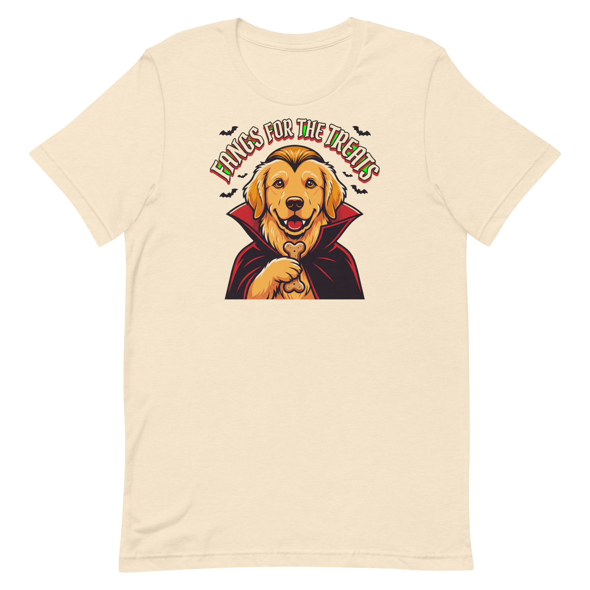 Fangs for the Treats Vampire Dog Halloween T-Shirt β Men's / Unisex - Image 3