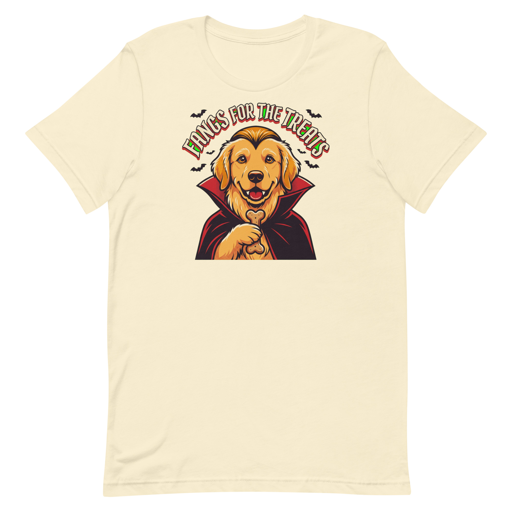 Fangs for the Treats Vampire Dog Halloween T-Shirt β Men's / Unisex - Image 2