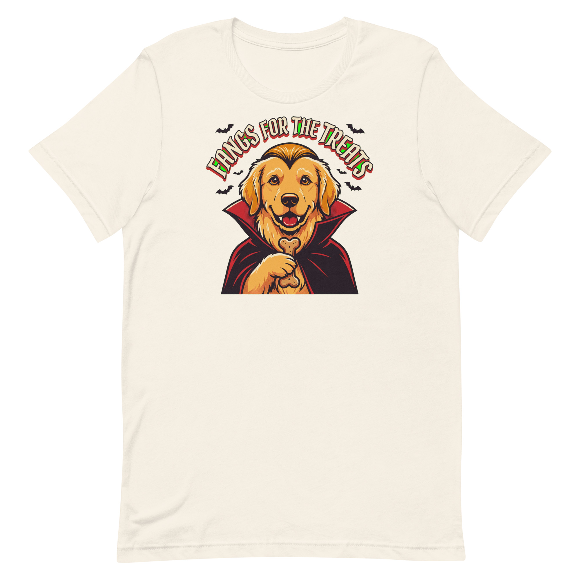 Fangs for the Treats Vampire Dog Halloween T-Shirt β Men's / Unisex - Image 4