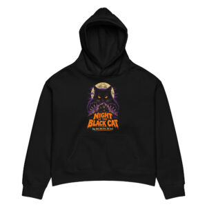 Night of the Black Cat Retro Horror Halloween Hoodie โ Women's Relaxed Fit
