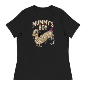 Mummy's Boy Dachshund Halloween T-Shirt – Women's Relaxed Fit