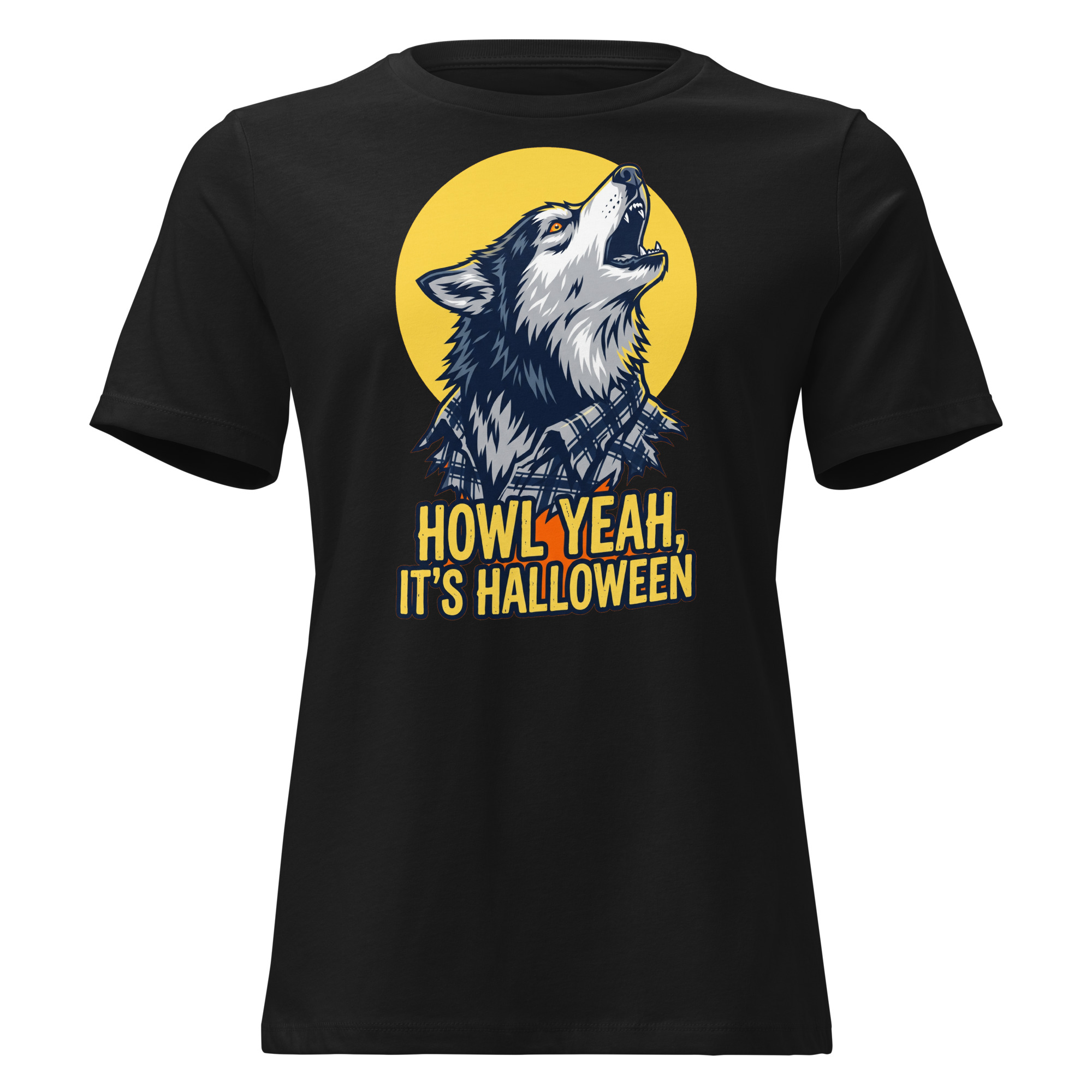 Howl Yeah, It's Halloween Wolf T-Shirt โ Women's Relaxed Fit