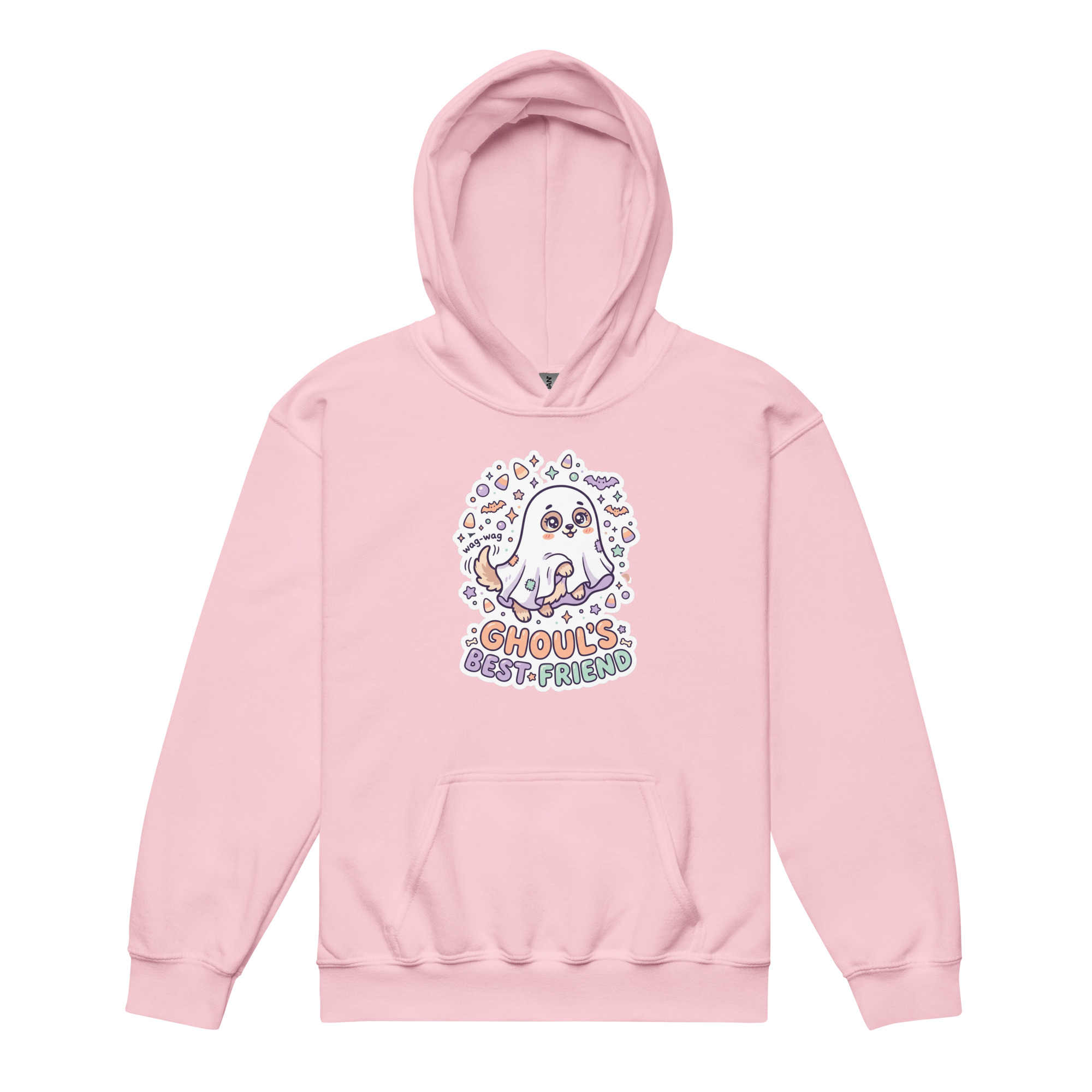 Ghoul's Best Friend Ghost Dog Halloween Hoodie โ Kids' / Youth - Image 2