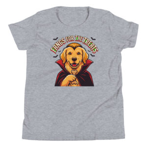 Fangs for the Treats Vampire Dog Halloween T-Shirt – Kids' / Youth