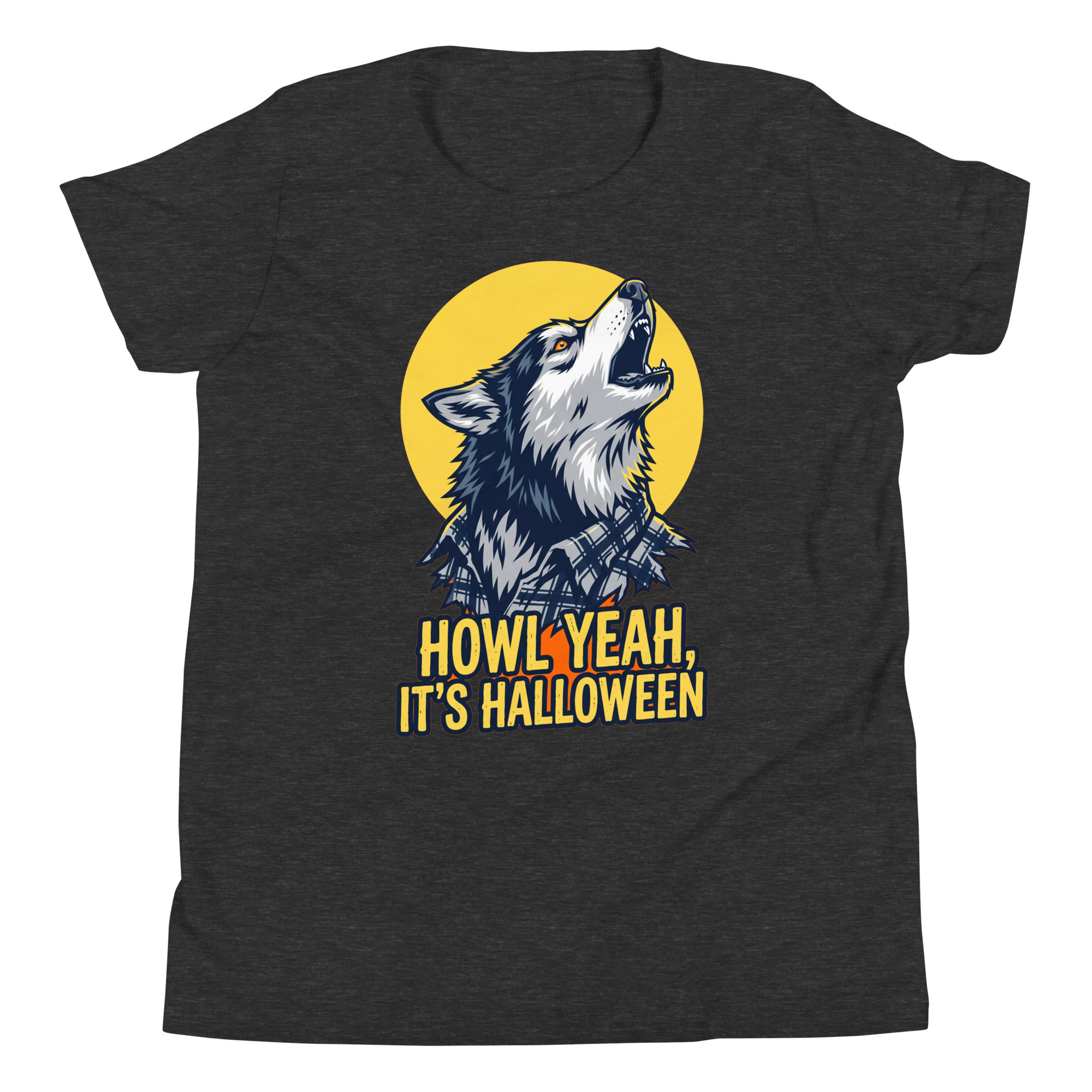 Howl Yeah, It's Halloween Wolf T-Shirt โ Kids' / Youth - Image 3