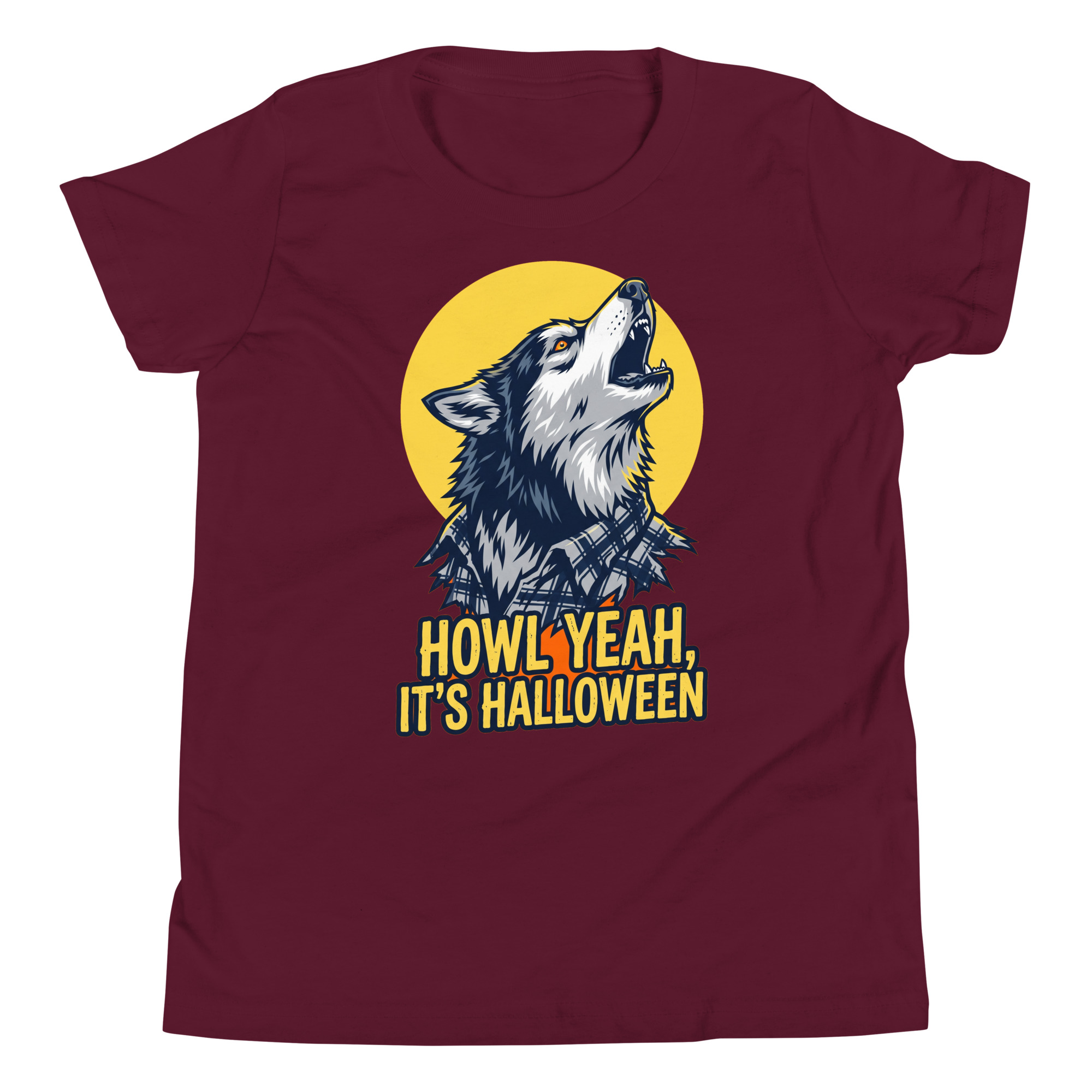 Howl Yeah, It's Halloween Wolf T-Shirt โ Kids' / Youth - Image 2